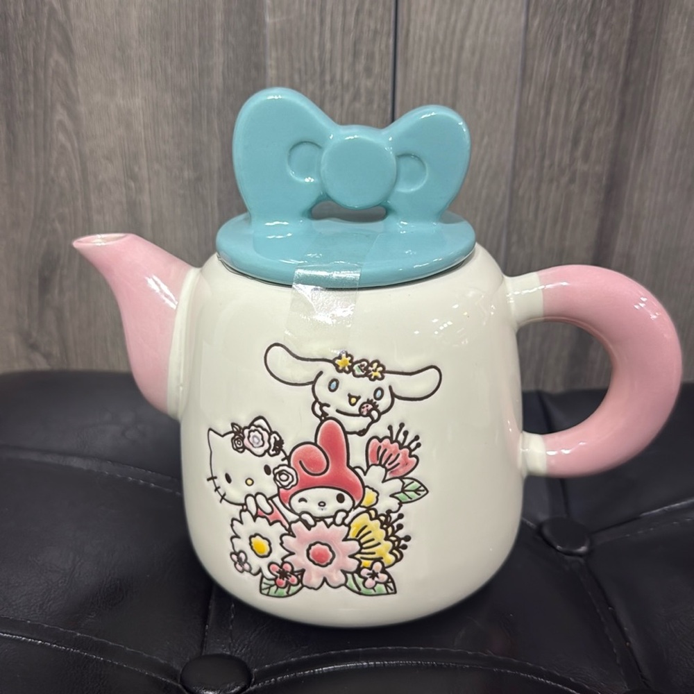 Blue Sky Clayworks Hello Kitty & Friends White Teapot By Heather Goldminc